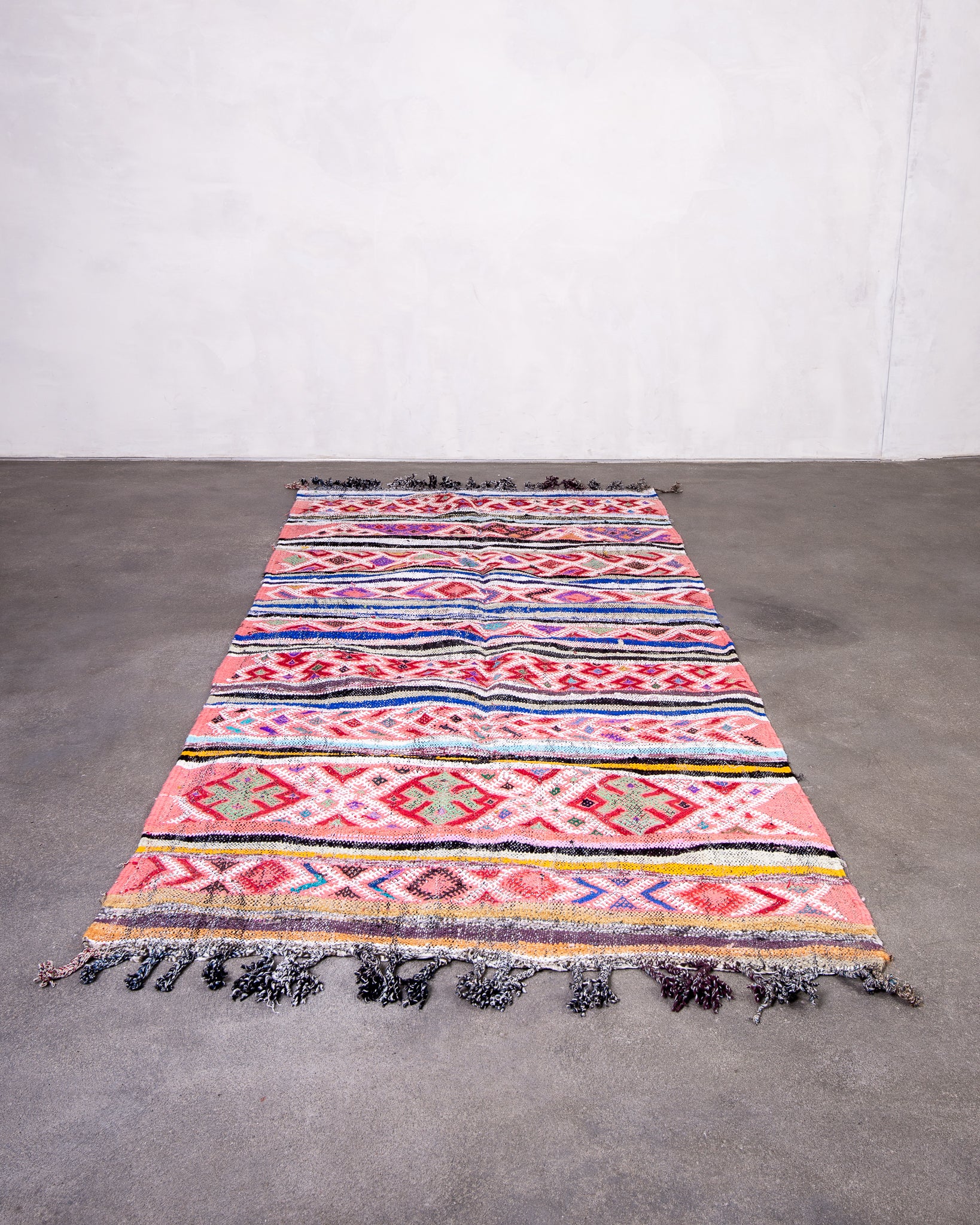Modern designer handcrafted Berber rug from morocco Kelim with beautiful colors and patterns